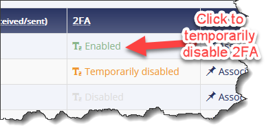 2FA status for users