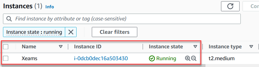 AWS Instance Running